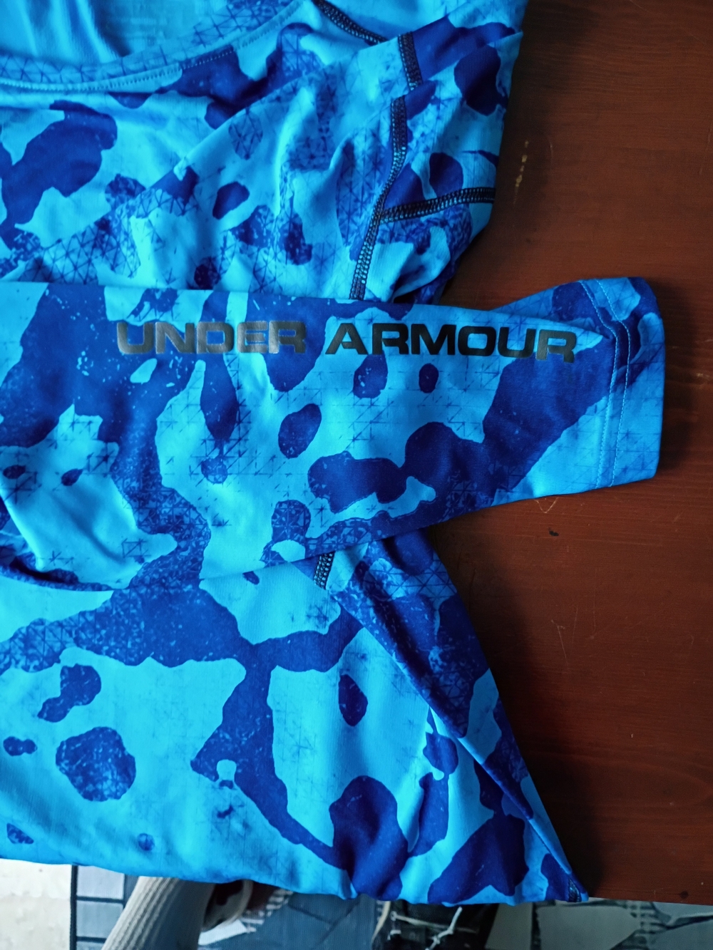 Under Armour Bright Blue Camo Long Sleeve Top